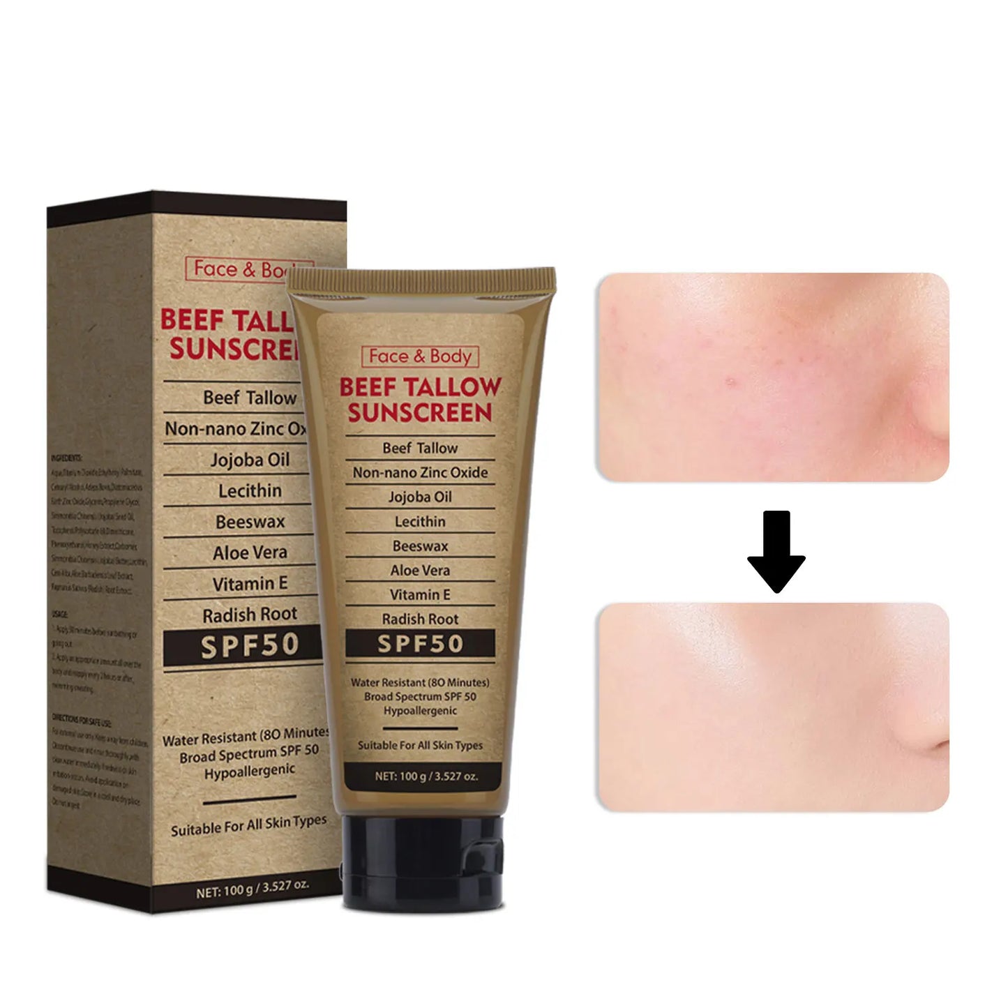 Organic Beef Tallow Sunscreen SPF50™